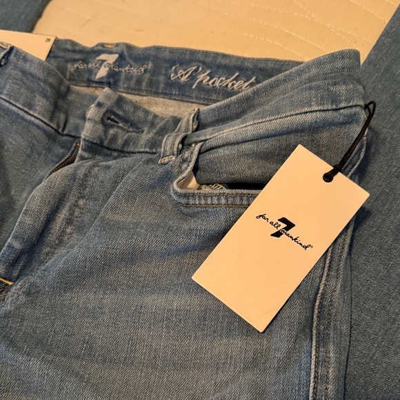 7 For All Mankind Light Blue boot cut Jeans New w tags! Sz 29 - Picture 2 of 7